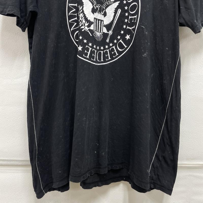 古着 USED Tシャツ 半袖 THE RAMONES ラモーンズ バンド タイダイ ブリーチ ステッチ パンク XL ロゴ、文字 X プリント X ダメージ加工 黒 / ブラック / black メンズ USED 古着 中古 50122825