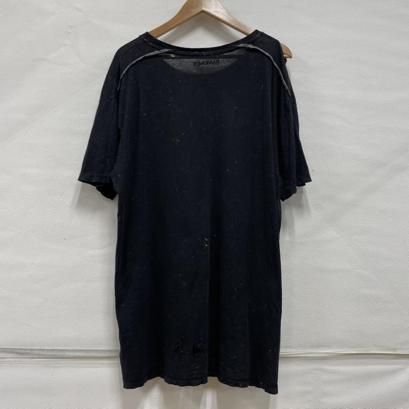 古着 USED Tシャツ 半袖 THE RAMONES ラモーンズ バンド タイダイ ブリーチ ステッチ パンク XL ロゴ、文字 X プリント X ダメージ加工 黒 / ブラック / black メンズ USED 古着 中古 50122825