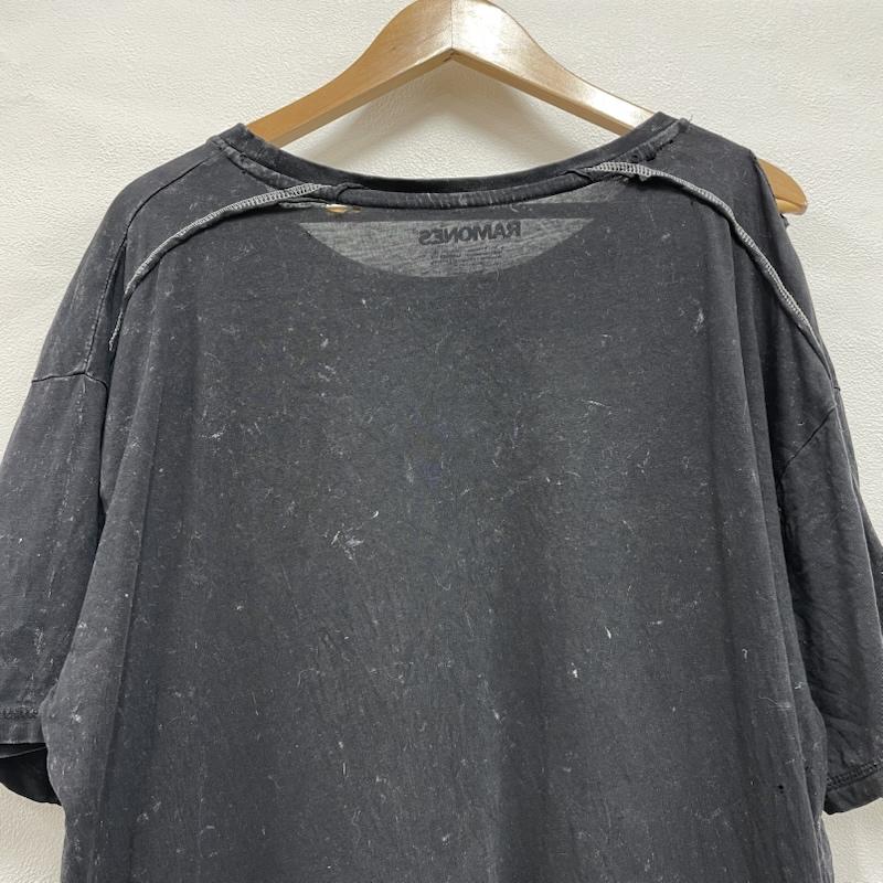 古着 USED Tシャツ 半袖 THE RAMONES ラモーンズ バンド タイダイ ブリーチ ステッチ パンク XL ロゴ、文字 X プリント X ダメージ加工 黒 / ブラック / black メンズ USED 古着 中古 50122825