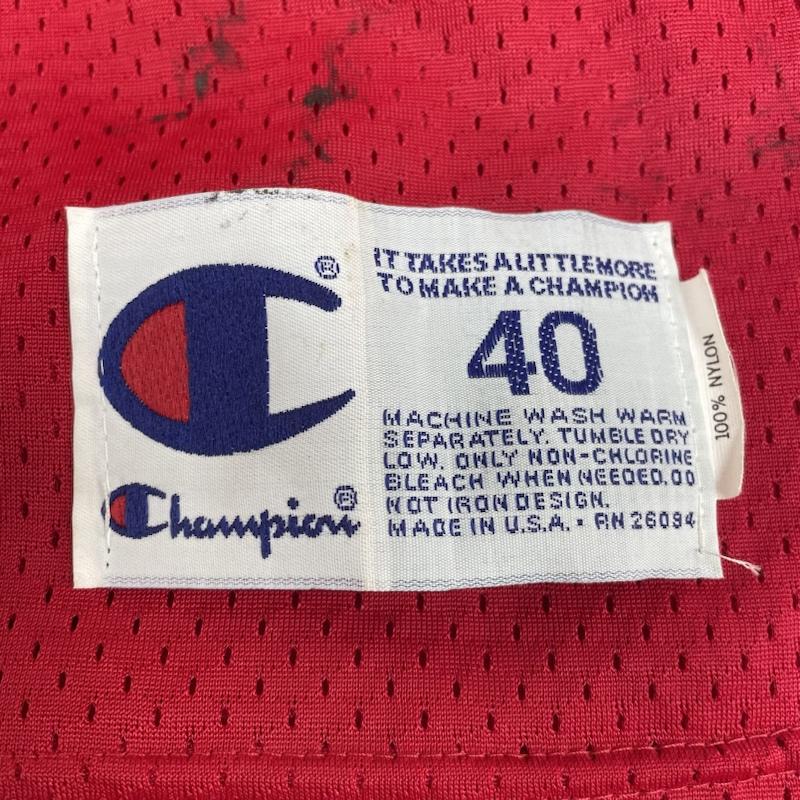 チャンピオン Champion カットソー 半袖 90年代 USA製 Champion フットボールTシャツ メッシュ カットソー 半袖 19 ロゴ 40 ロゴ、文字 赤 / レッド / red メンズ USED 古着 中古 50122841