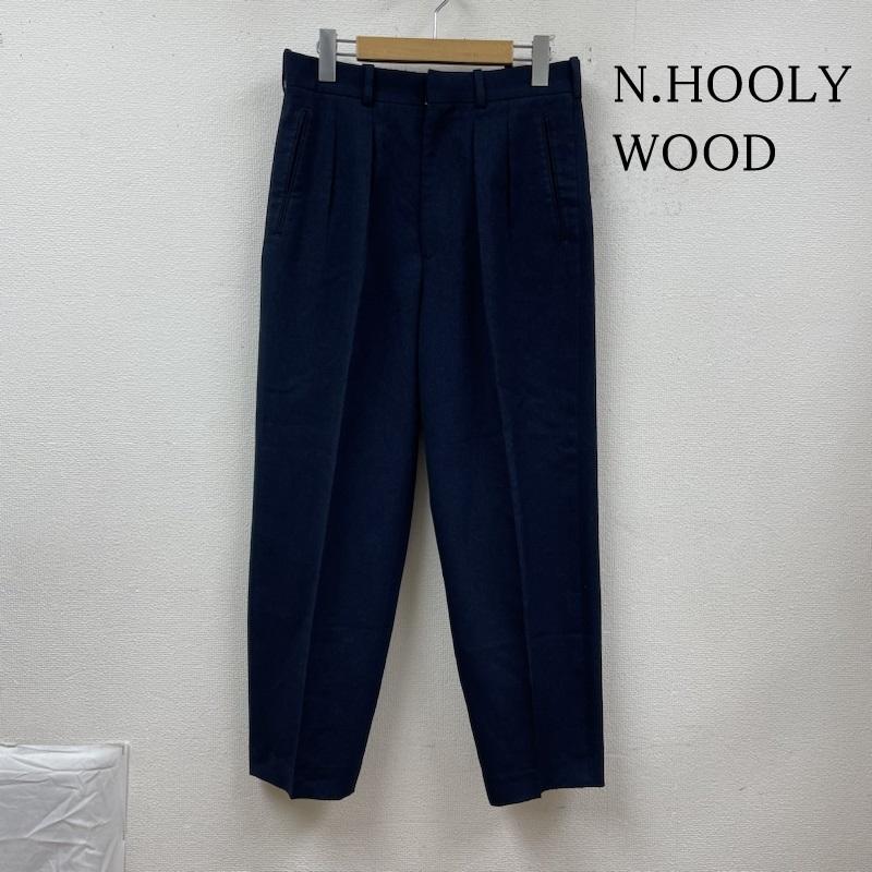 エヌハリウッド N.HOOLYWOOD パンツ スラックス センタープレス スラックス タック パンツ ジップアップ 無地 152-PT03 36 無地 紺 / ネイビー / navy メンズ USED 古着 中古 50122872