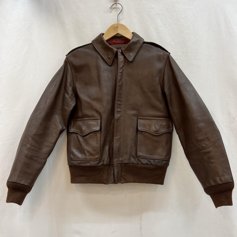 ザリアルマッコイズ THE REAL McCOY S ジャケット、上着 レザージャケット 旧マッコイ A-2 レザー フライトジャケット レッドシルク 36 茶 / ブラウン / brown メンズ USED 古着 中古 50122928