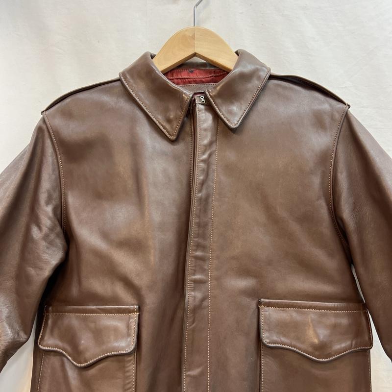 ザリアルマッコイズ THE REAL McCOY S ジャケット、上着 レザージャケット 旧マッコイ A-2 レザー フライトジャケット レッドシルク 36 茶 / ブラウン / brown メンズ USED 古着 中古 50122928