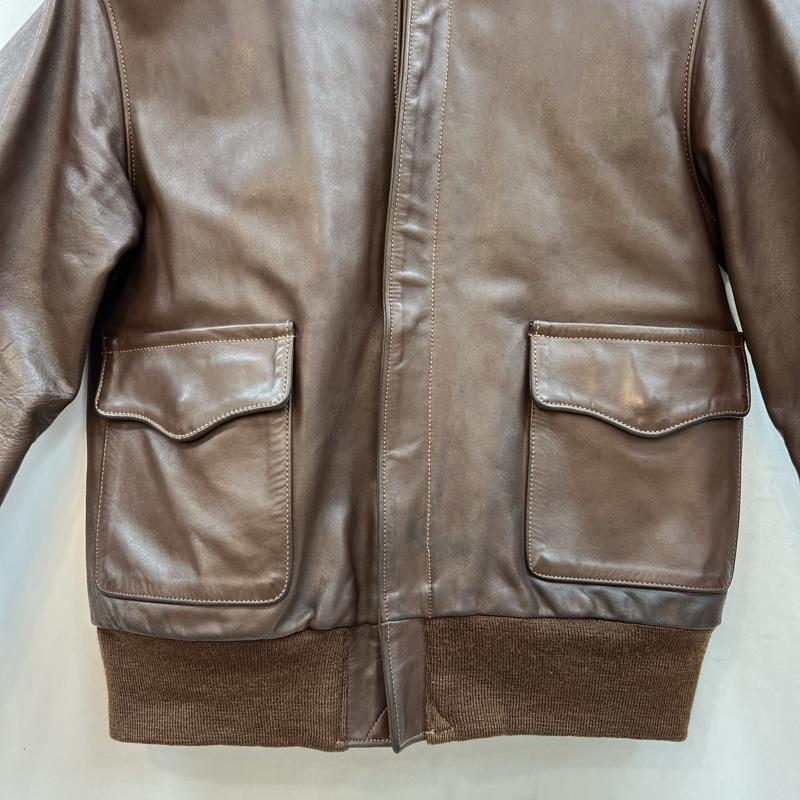 ザリアルマッコイズ THE REAL McCOY S ジャケット、上着 レザージャケット 旧マッコイ A-2 レザー フライトジャケット レッドシルク 36 茶 / ブラウン / brown メンズ USED 古着 中古 50122928