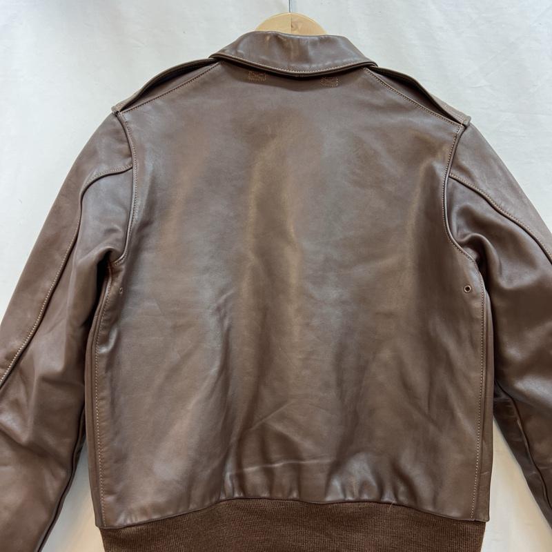 ザリアルマッコイズ THE REAL McCOY S ジャケット、上着 レザージャケット 旧マッコイ A-2 レザー フライトジャケット レッドシルク 36 茶 / ブラウン / brown メンズ USED 古着 中古 50122928