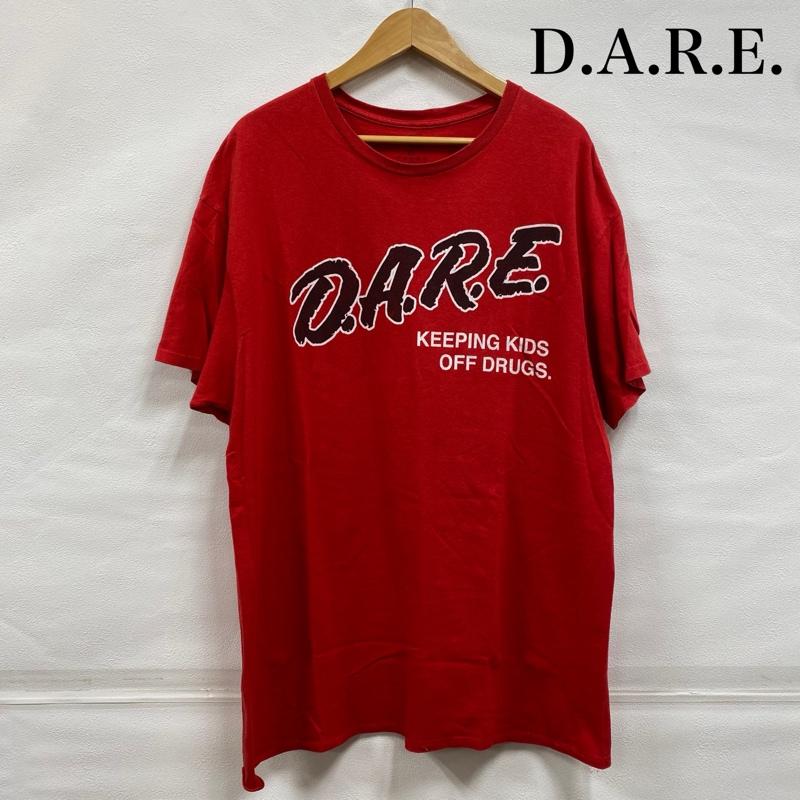 古着 USED Tシャツ 半袖 D.A.R.E. DRUG ABUSE RESISTANCE EDUCATION 薬物乱用防止 XL ロゴ、文字 X プリント 赤 / レッド / red X 黒 / ブラック / black メンズ USED 古着 中古 50123255