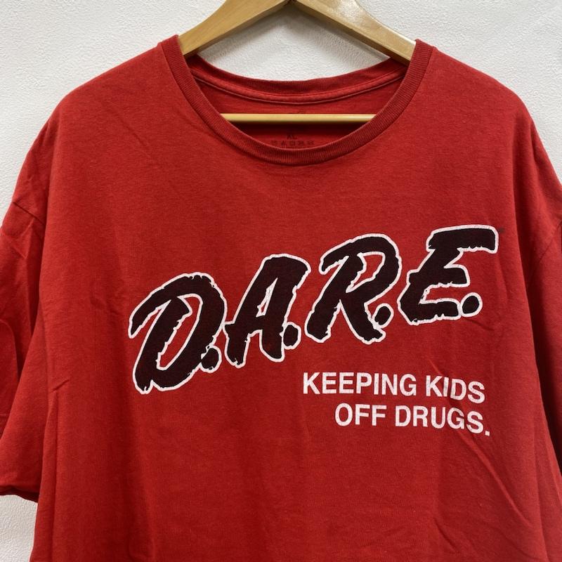 古着 USED Tシャツ 半袖 D.A.R.E. DRUG ABUSE RESISTANCE EDUCATION 薬物乱用防止 XL ロゴ、文字 X プリント 赤 / レッド / red X 黒 / ブラック / black メンズ USED 古着 中古 50123255