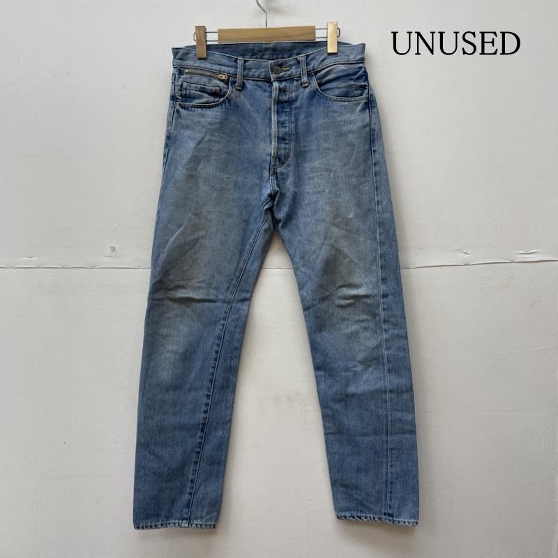 アンユーズド UNUSED パンツ デニム、ジーンズ デニム ジーパン ジーンズ ストレート ボタンフライ ボタン ダメージ加工 1 ダメージ加工 インディゴ / インディゴ / Indigo メンズ USED 古着 中古 50123298