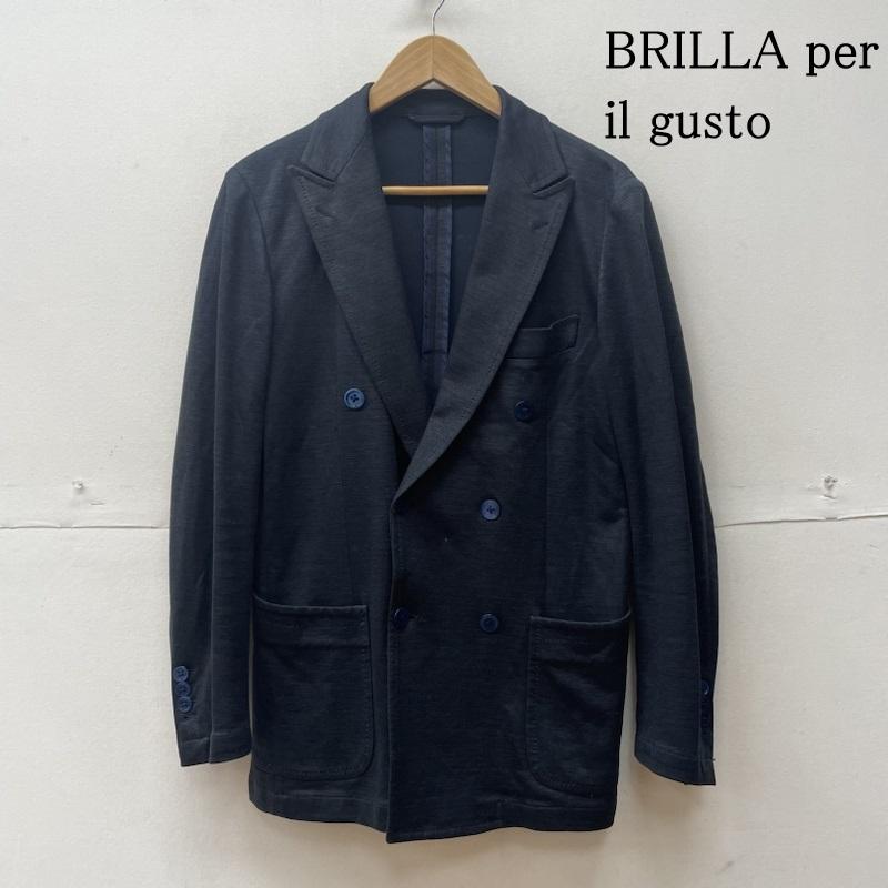 ブリッラ ペル イルグースト BRILLA per il gusto ジャケット、上着 ジャケット、ブレザー ダブルブレスト パッチポケット カジュアル テーラード ジャケット 44 無地 紺 / ネイビー / navy メンズ USED 古着 中古 50123347