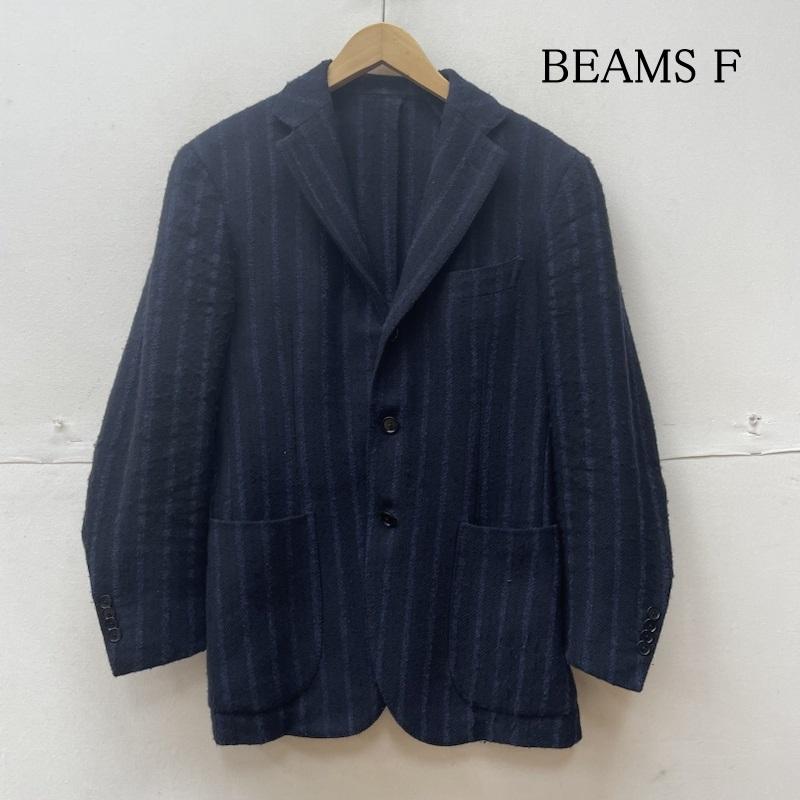 ビームスエフ BEAMS F ジャケット、上着 ジャケット、ブレザー ストライプ テーラード ジャケット 3ボタン ウール ブレザー 21-16-0626-786 46 ストライプ 紺 / ネイビー / navy メンズ USED 古着 中古 50123350