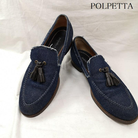 ポルペッタ POLPETTA ローファー ローファー Brilla per il gusto 別注 デニム タッセル ローファー 39 1/2 25.0cm インディゴ / インディゴ / Indigo メンズ USED 古着 中古 50123483