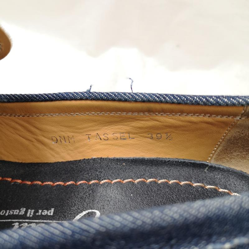 ポルペッタ POLPETTA ローファー ローファー Brilla per il gusto 別注 デニム タッセル ローファー 39 1/2 25.0cm インディゴ / インディゴ / Indigo メンズ USED 古着 中古 50123483