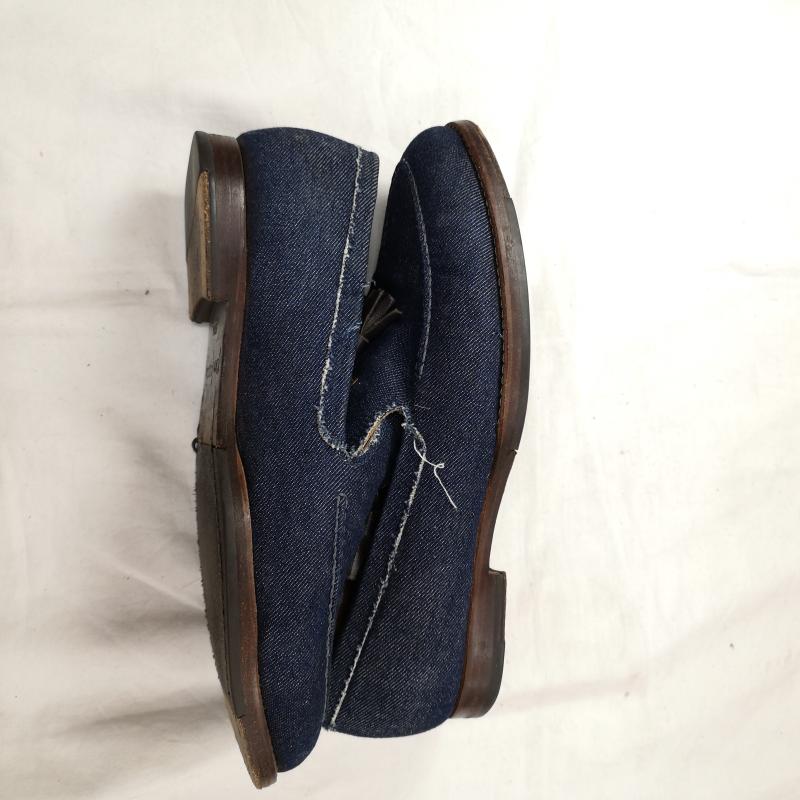 ポルペッタ POLPETTA ローファー ローファー Brilla per il gusto 別注 デニム タッセル ローファー 39 1/2 25.0cm インディゴ / インディゴ / Indigo メンズ USED 古着 中古 50123483