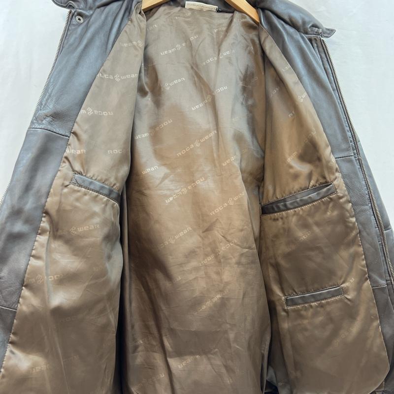 ロカウェア ROCAWEAR ジャケット、上着 ダウンジャケット 90s 00s レザーダウンジャケット L 茶 / ブラウン / brown メンズ USED 古着 中古 50123493