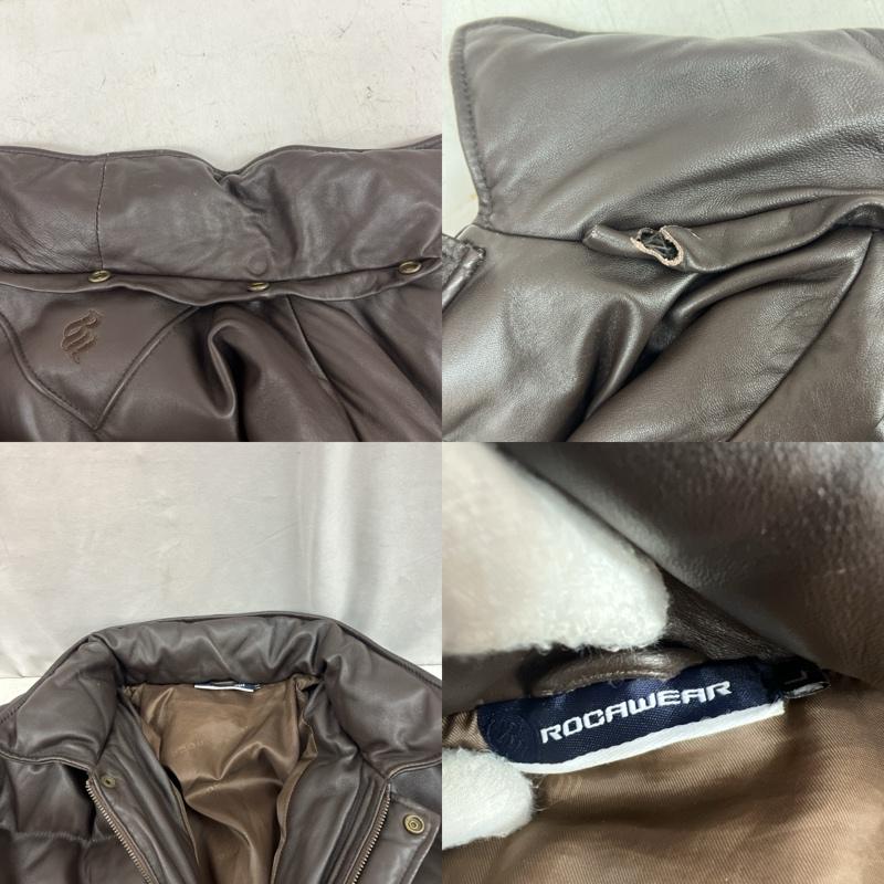ロカウェア ROCAWEAR ジャケット、上着 ダウンジャケット 90s 00s レザーダウンジャケット L 茶 / ブラウン / brown メンズ USED 古着 中古 50123493