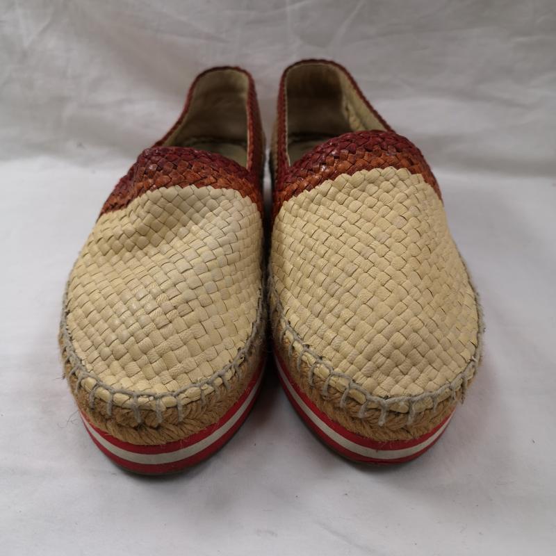 プラダ PRADA スリッポン スリッポン SPORT 厚底 スリッポン エスパドリーユ 編み込み ベージュ / ベージュ / beige レディース USED 古着 中古 50123523
