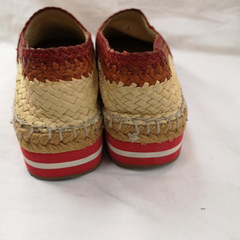 プラダ PRADA スリッポン スリッポン SPORT 厚底 スリッポン エスパドリーユ 編み込み ベージュ / ベージュ / beige レディース USED 古着 中古 50123523