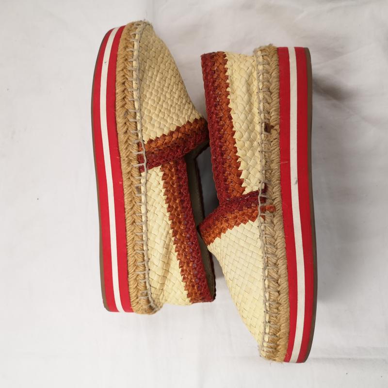 プラダ PRADA スリッポン スリッポン SPORT 厚底 スリッポン エスパドリーユ 編み込み ベージュ / ベージュ / beige レディース USED 古着 中古 50123523
