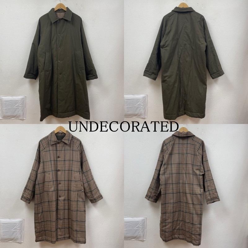 古着 USED コート コート一般 UNDECORATED アンデコレイテッド UDF19505 GUN-CLUB CHECK REVERSIBLE COAT 1 無地 X チェック カーキ / カーキ / khaki X 茶 / ブラウン / brown メンズ USED 古着 中古 50123563