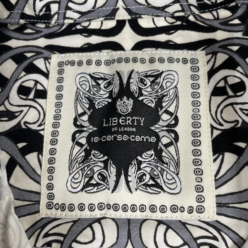 リバティー LIBERTY シャツ、ブラウス 長袖 10 CORSO COMO 総柄 コットン シャツ 長袖 プリント イタリア製 15 1/2 - プリント X 総柄 白 / ホワイト / white X 青 / ブルー / blue レディース USED 古着 中古 50123655