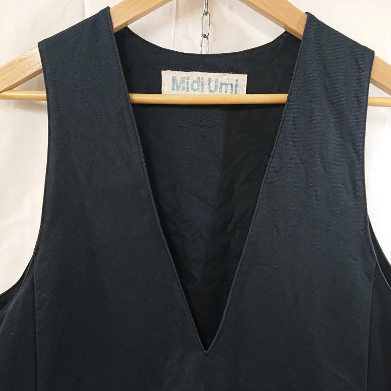 ミディウミ MidiUmi ワンピース ロングスカート MidiUmi ミディウミ Vネック ジャンパースカート ネイビー 無地 紺 / ネイビー / navy レディース USED 古着 中古 50123703