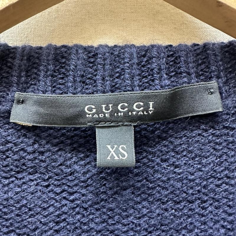 グッチ GUCCI ニット、セーター 長袖 カシミヤ クルーネック セーター 355849 X4192 XS 紺 / ネイビー / navy レディース USED 古着 中古 50123715