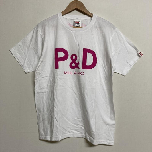 パンクドランカーズ PUNK DRUNKERS Tシャツ 半袖 P&D MILANO ロゴ 半袖 プリントＴシャツ M M ロゴ、文字 X プリント 白 / ホワイト / white メンズ USED 古着 中古 50123770