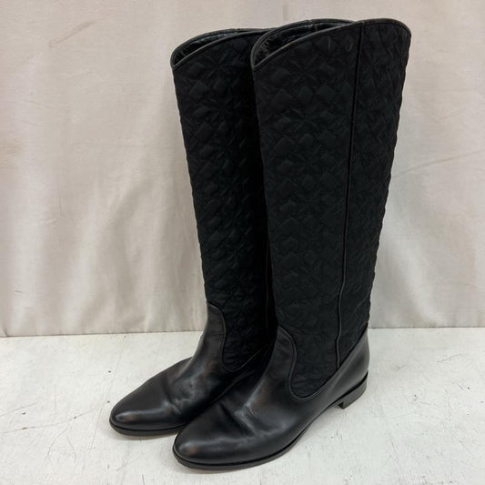 セルジオロッシ Sergio rossi ブーツ ロングブーツ キルティングデザイン レザー 切替 ロングブーツ Size:36 - 黒 / ブラック / black レディース USED 古着 中古 50123791