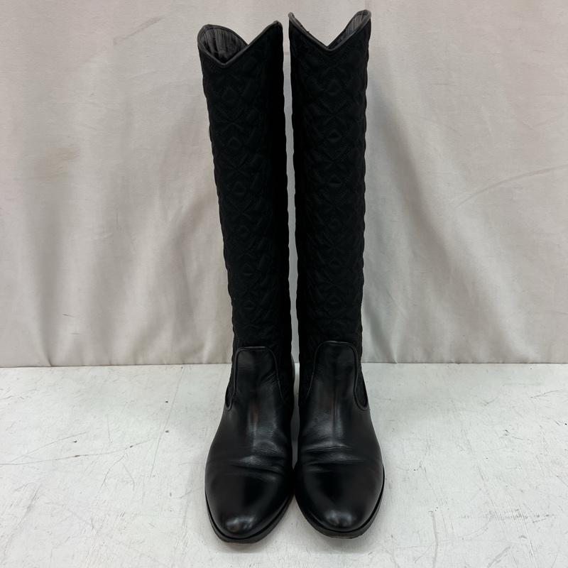 セルジオロッシ Sergio rossi ブーツ ロングブーツ キルティングデザイン レザー 切替 ロングブーツ Size:36 - 黒 / ブラック / black レディース USED 古着 中古 50123791
