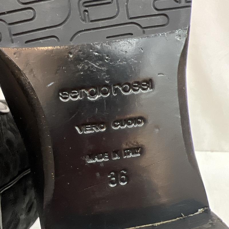 セルジオロッシ Sergio rossi ブーツ ロングブーツ キルティングデザイン レザー 切替 ロングブーツ Size:36 - 黒 / ブラック / black レディース USED 古着 中古 50123791