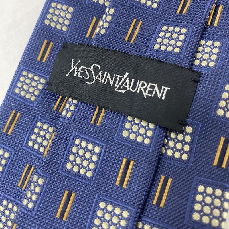イヴサンローラン Yves Saint Laurent ネクタイ ネクタイ シルクネクタイ 総柄 ブルー系 総柄 青 / ブルー / blue メンズ USED 古着 中古 50123835