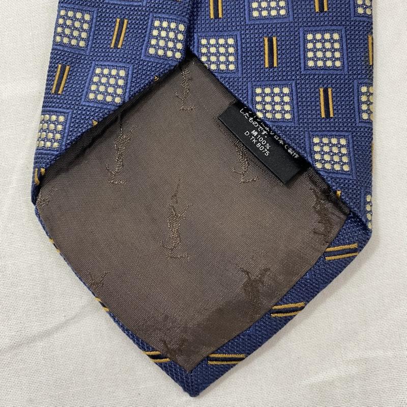 イヴサンローラン Yves Saint Laurent ネクタイ ネクタイ シルクネクタイ 総柄 ブルー系 総柄 青 / ブルー / blue メンズ USED 古着 中古 50123835