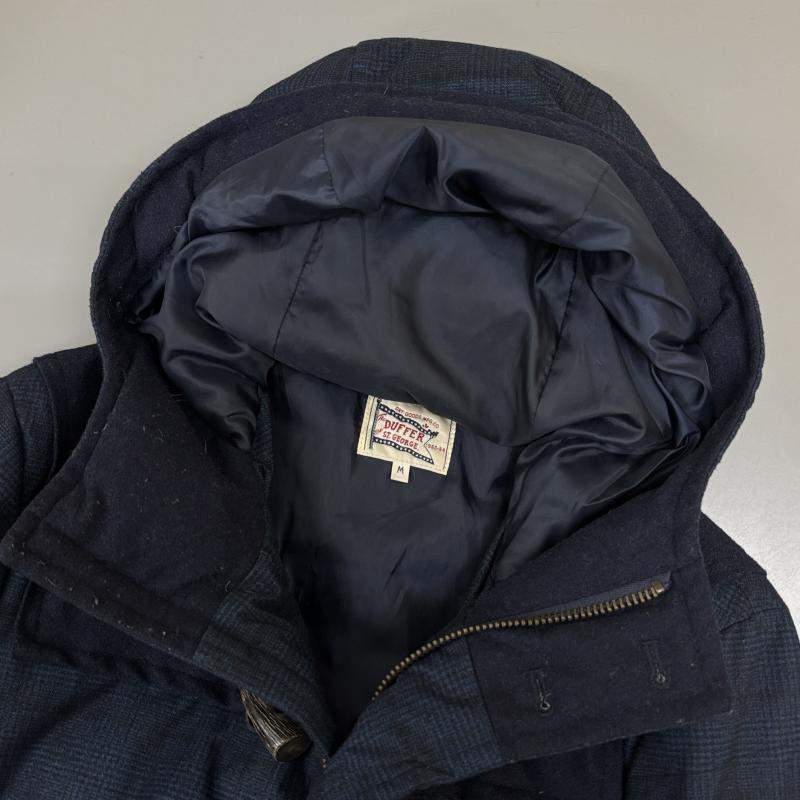ダファー DUFFER ジャケット、上着 ダウンジャケット DF-Q9-43147 千鳥格子 グレンチェック柄 トグルボタン フード ダウン M 紺 / ネイビー / navy メンズ USED 古着 中古 50123864
