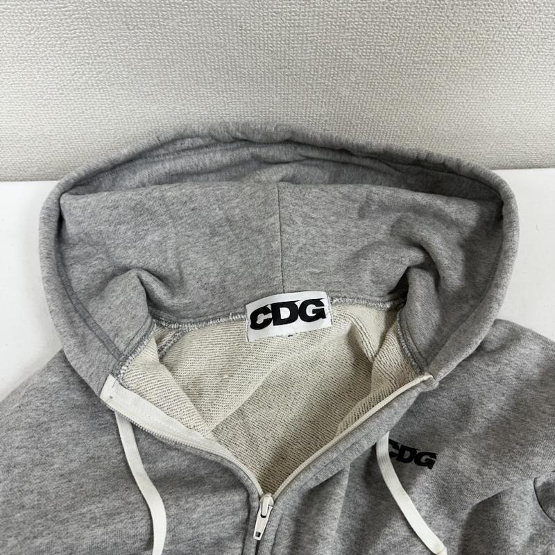 コムデギャルソン COMME des GARCONS パーカー 長袖 AD2020 CDG ロゴ プリント ジップ アップ パーカー SZ-T043 S 灰 / グレー / gray メンズ USED 古着 中古 50124008