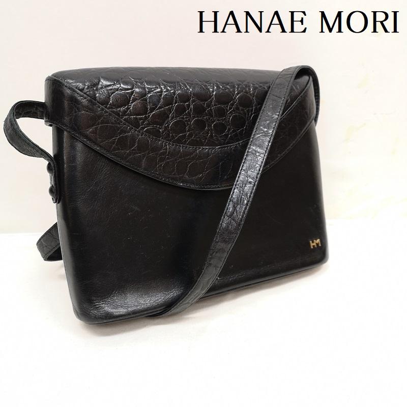 ハナエモリ HANAE MORI ショルダーバッグ ショルダーバッグ クロコダイル ショルダー バック - 黒 / ブラック / black レディース USED 古着 中古 50124055