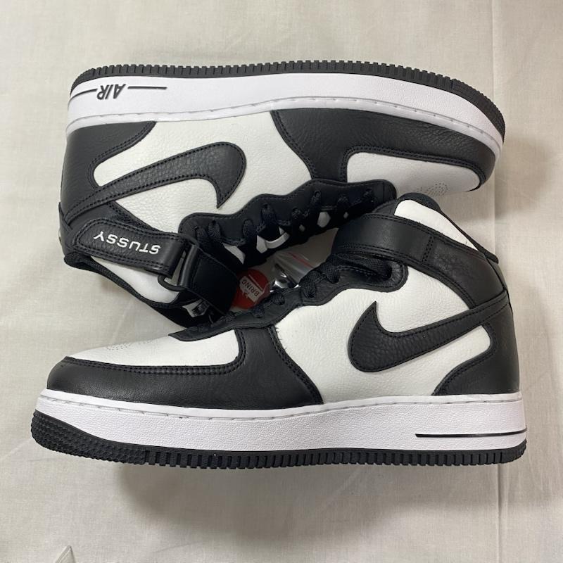 ステューシー STUSSY スニーカー スニーカー DJ7840-002Stussy × Nike Air Force 1 Mid Black and Light Bone US10/28cm US：10 ロゴ、文字 白 / ホワイト / white X 黒 / ブラック / black メンズ USED 古着 中古 50124263