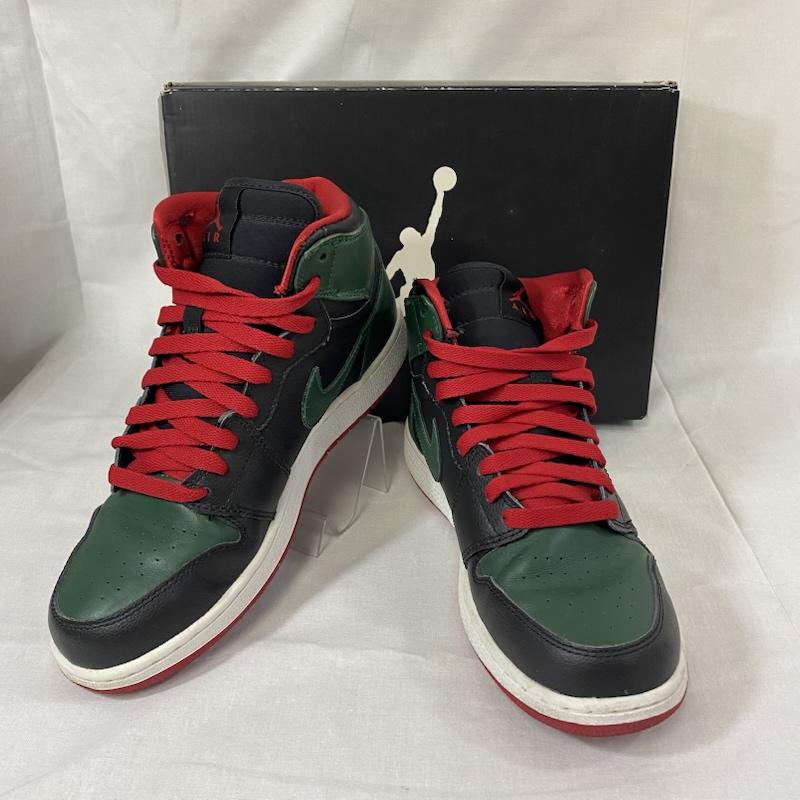 エアジョーダン AIR JORDAN スニーカー スニーカー NIKE AIR JORDAN 1 RETRO HIGH OG GS BLACK/GYM RED-GORGE GREEN GUCCI US6.5Y/24.5cm 24.5cm ロゴ、文字 緑 / グリーン / green X 赤 / レッド / red レディース USED 古着 中古 50124282