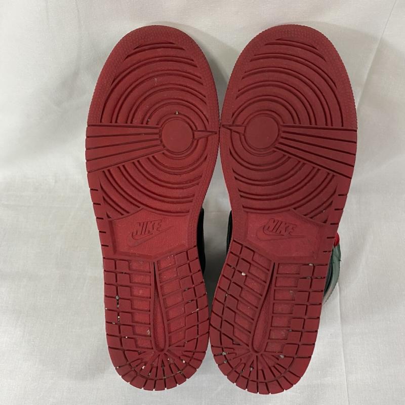 エアジョーダン AIR JORDAN スニーカー スニーカー NIKE AIR JORDAN 1 RETRO HIGH OG GS BLACK/GYM RED-GORGE GREEN GUCCI US6.5Y/24.5cm 24.5cm ロゴ、文字 緑 / グリーン / green X 赤 / レッド / red レディース USED 古着 中古 50124282