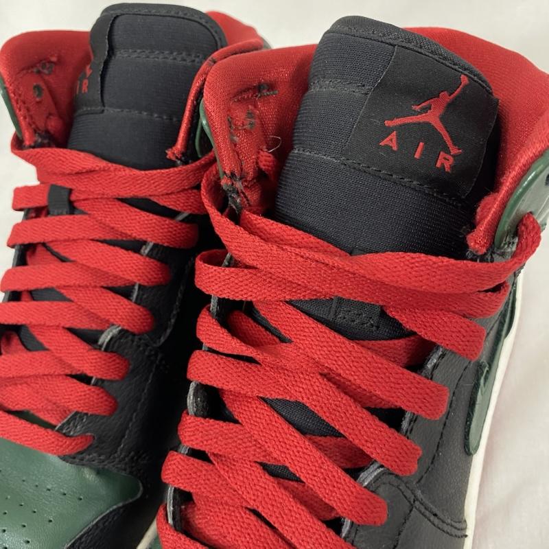 エアジョーダン AIR JORDAN スニーカー スニーカー NIKE AIR JORDAN 1 RETRO HIGH OG GS BLACK/GYM RED-GORGE GREEN GUCCI US6.5Y/24.5cm 24.5cm ロゴ、文字 緑 / グリーン / green X 赤 / レッド / red レディース USED 古着 中古 50124282