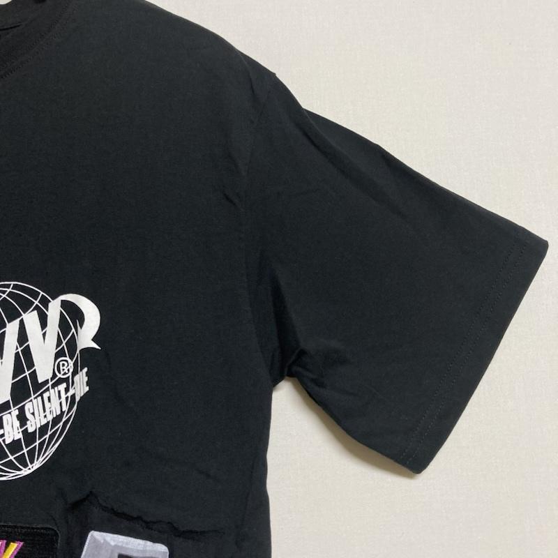 古着 USED Tシャツ 半袖 VVV veni vedi vici / ヴェニヴェディヴィチ コットン ワッペン プリント 半袖 クルーネックTシャツ M M ロゴ、文字 X プリント X  黒 / ブラック / black メンズ USED 古着 中古 50124315