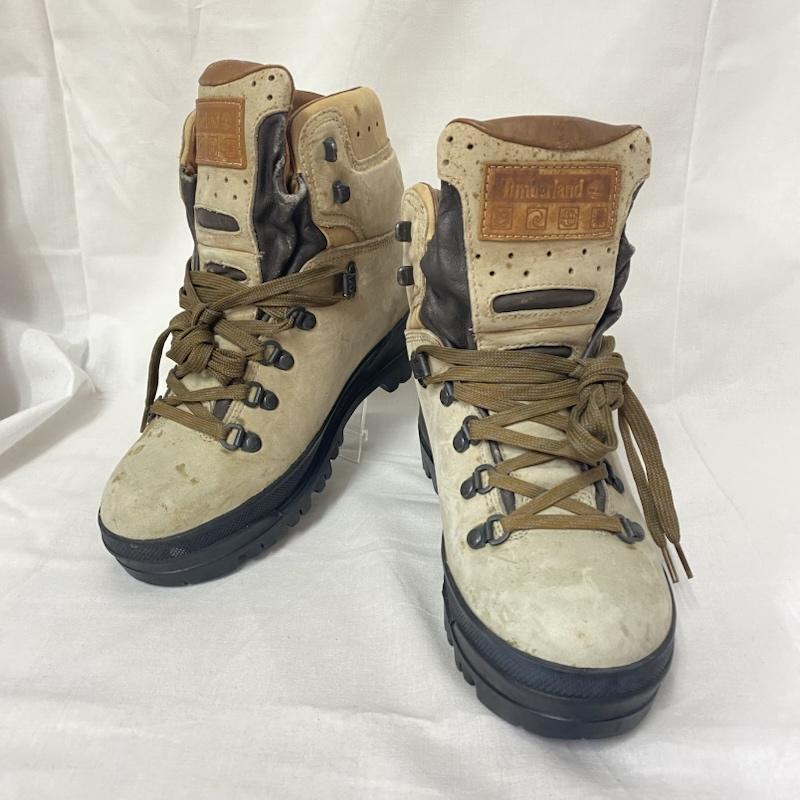 ティンバーランド Timberland アウトドアシューズ アウトドアシューズ world hiker トレッキングブーツ 68015 7M/25cm 25.0cm ロゴ、文字 ベージュ / ベージュ / beige X 灰 / グレー / gray メンズ USED 古着 中古 50124325