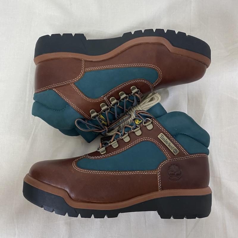 ティンバーランド Timberland ブーツ ショートブーツ the Apartment×Timberland MID LACE UP WATERPROOF FIELD BOOT the old man and the sea US8/26cm US：8 ロゴ、文字 茶 / ブラウン / brown X 緑 / グリーン / green メンズ USED 古着 中古 50124334