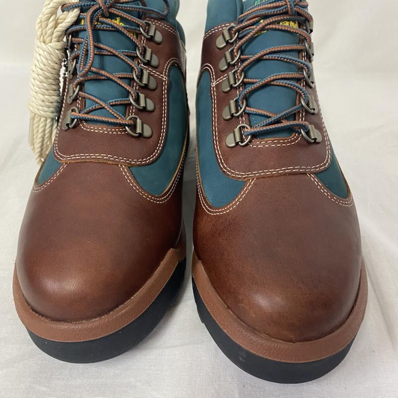 ティンバーランド Timberland ブーツ ショートブーツ the Apartment×Timberland MID LACE UP WATERPROOF FIELD BOOT the old man and the sea US8/26cm US：8 ロゴ、文字 茶 / ブラウン / brown X 緑 / グリーン / green メンズ USED 古着 中古 50124334