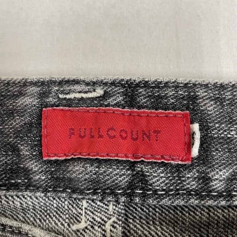 フルカウント FULLCOUNT パンツ デニム、ジーンズ デニム ルーズ ジョグパンツ パッチワーク調 ボタンフライ 裾リブ 28インチ  ダークグレー / ダークグレー / レディース USED 古着 中古 50124562