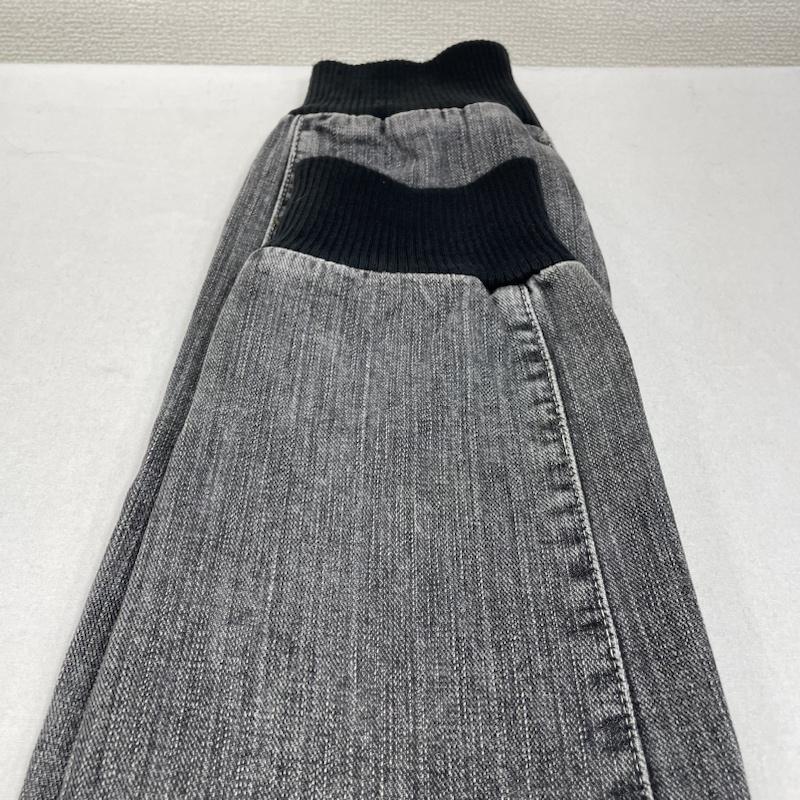 フルカウント FULLCOUNT パンツ デニム、ジーンズ デニム ルーズ ジョグパンツ パッチワーク調 ボタンフライ 裾リブ 28インチ  ダークグレー / ダークグレー / レディース USED 古着 中古 50124562