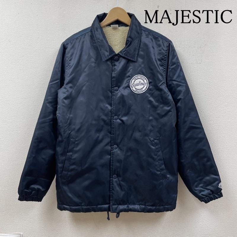 マジェスティック MAJESTIC ジャケット、上着 ジャンパー、ブルゾン Swallows CREW 東京 ヤクルト スワローズ 会員 裏ボア コーチ ジャケット M ロゴ、文字 X 刺繍 紺 / ネイビー / navy メンズ USED 古着 中古 50124616