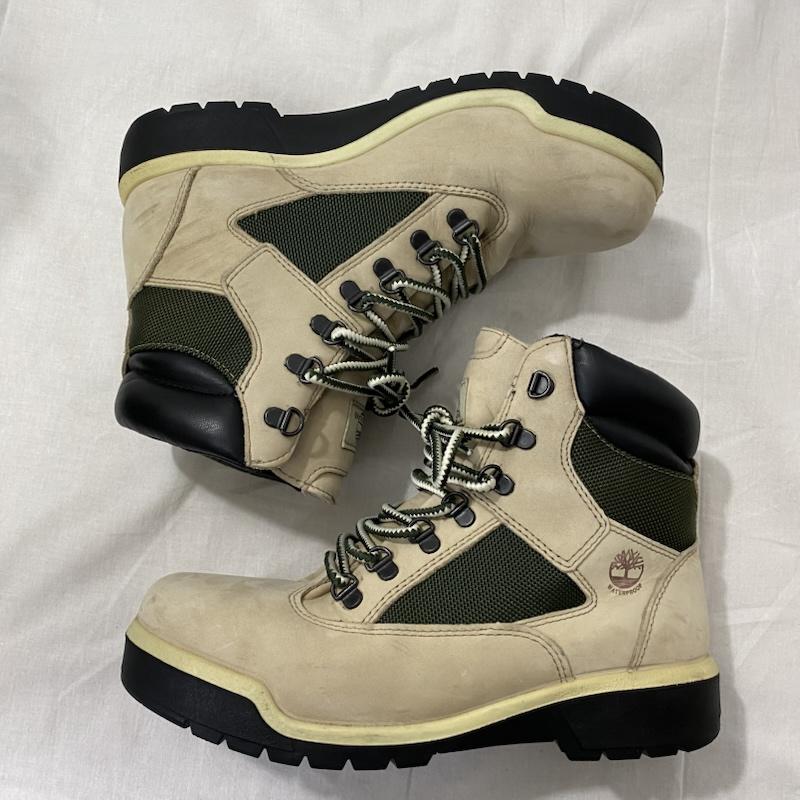 ティンバーランド Timberland ブーツ ショートブーツ FIELD BOOT トレッキングブーツ カーキ×グリーン US9/27cm US：9 ロゴ、文字 カーキ / カーキ / khaki X 緑 / グリーン / green メンズ USED 古着 中古 50124787