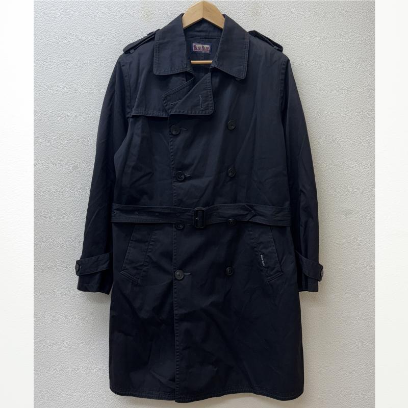 ブルーブルー BLUE BLUE コート トレンチコート 700057-544 JK1647 日本製 ベルト付 トレンチ 1 黒 / ブラック / black メンズ USED 古着 中古 50124933