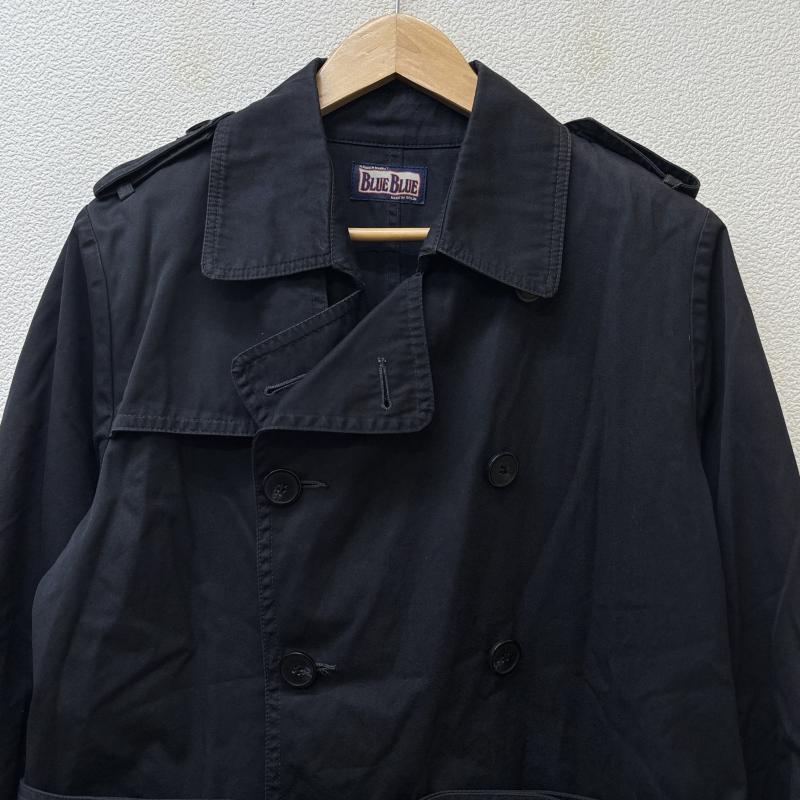 ブルーブルー BLUE BLUE コート トレンチコート 700057-544 JK1647 日本製 ベルト付 トレンチ 1 黒 / ブラック / black メンズ USED 古着 中古 50124933