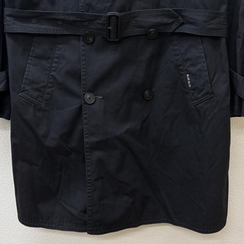 ブルーブルー BLUE BLUE コート トレンチコート 700057-544 JK1647 日本製 ベルト付 トレンチ 1 黒 / ブラック / black メンズ USED 古着 中古 50124933